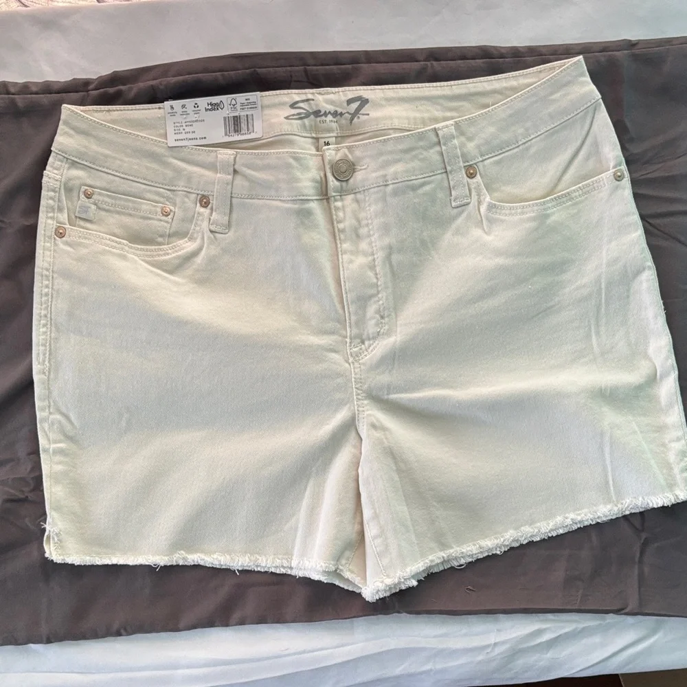 Seven7 Women's White Denim Cutoff Shorts